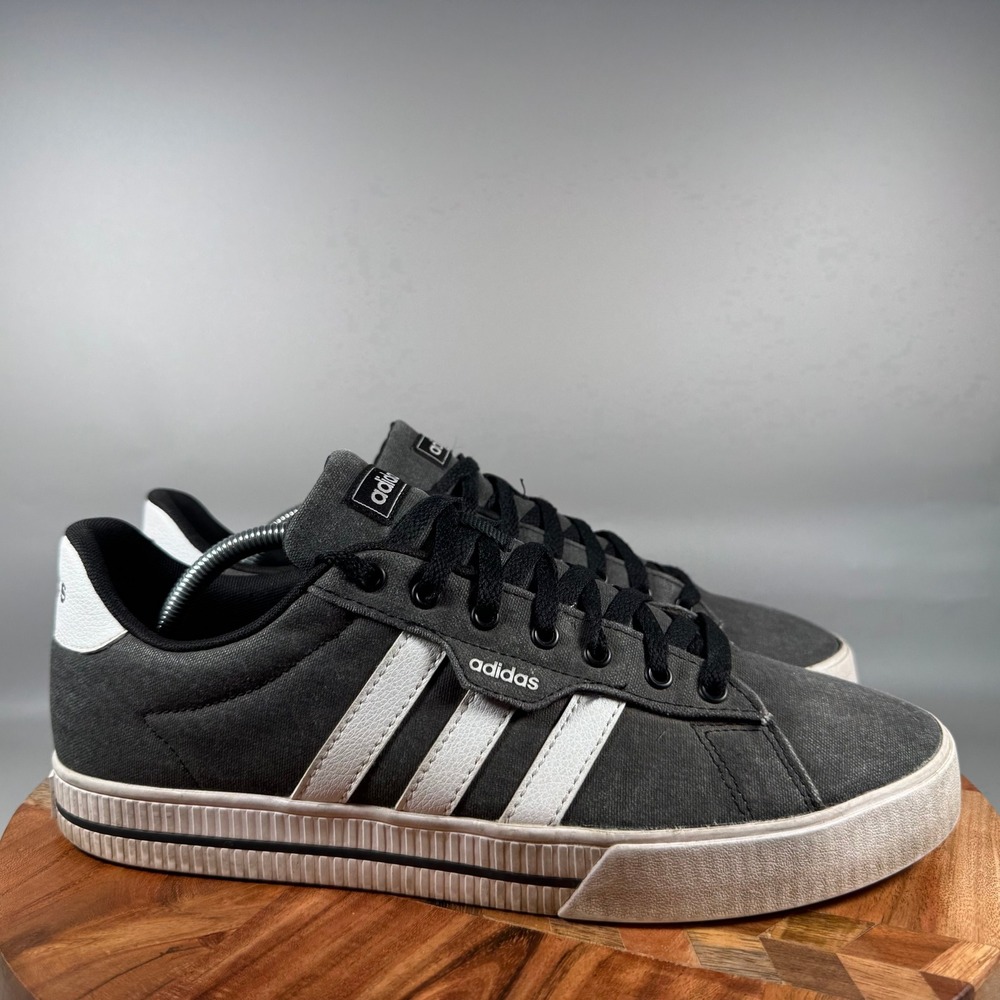 Adidas Daily 3.0 Mens Sneakers Black White Canvas Low Top FW7033 Size 11
